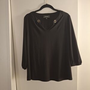 Corvia Black Women's Top with Gold Accents
